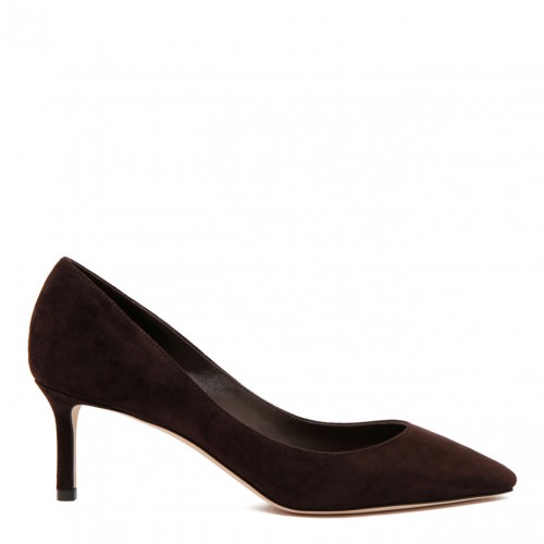 Romy 85 Coffee Tonal Suede Pumps