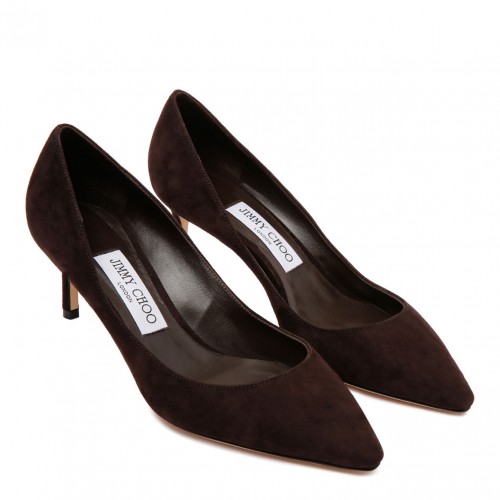 Romy 85 Coffee Tonal Suede Pumps 2