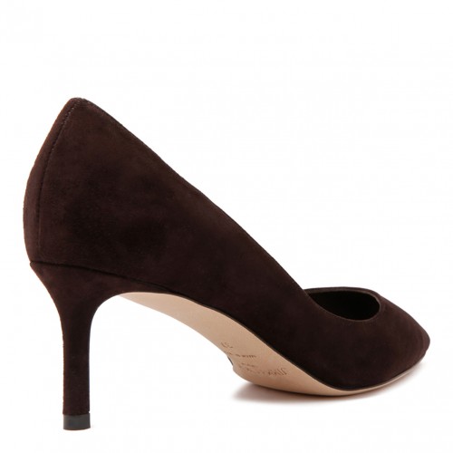 Romy 85 Coffee Tonal Suede Pumps