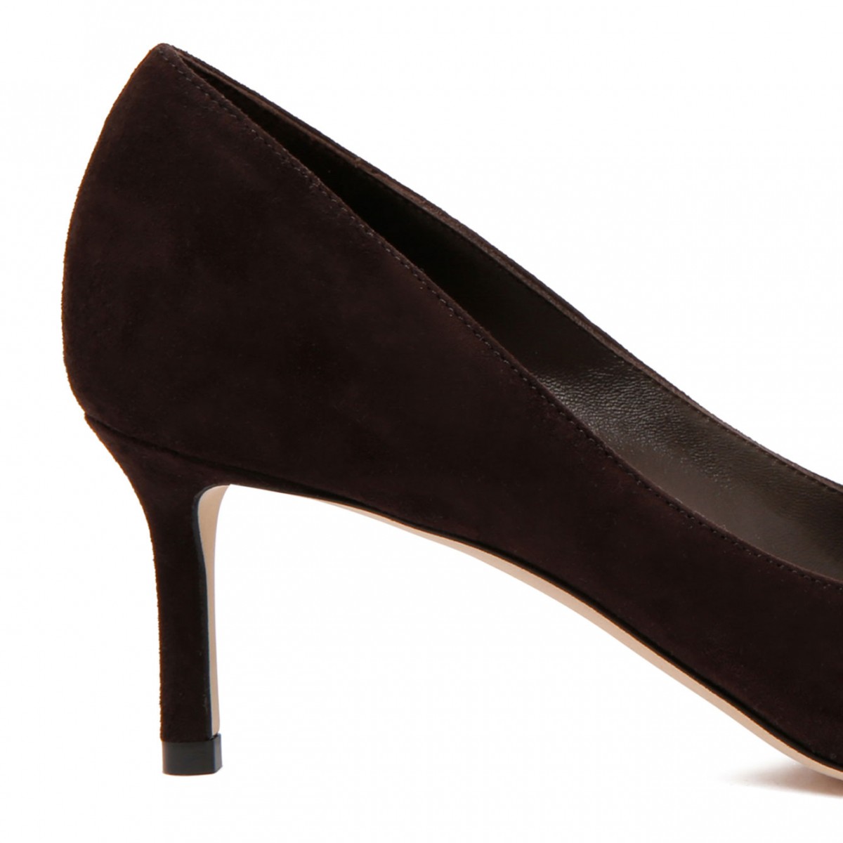 Romy 85 Coffee Tonal Suede Pumps