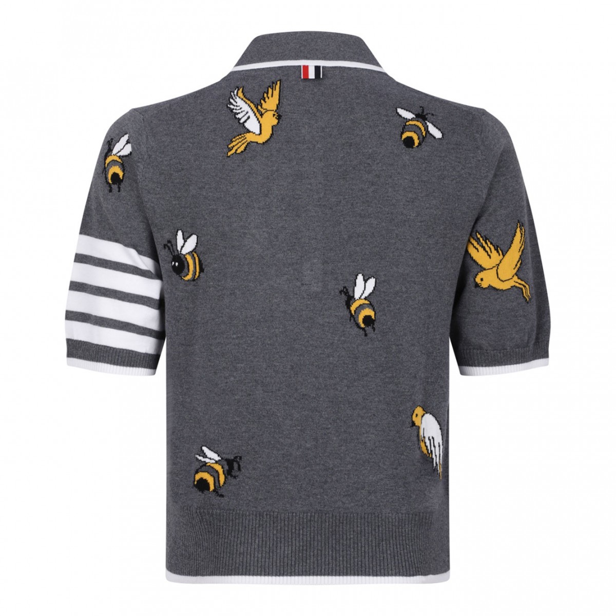 Medium Grey Bird and Bees Polo Shirt