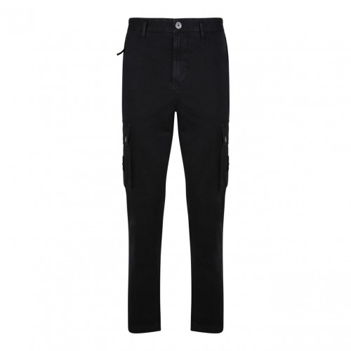Black Cargo Pocket Trousers