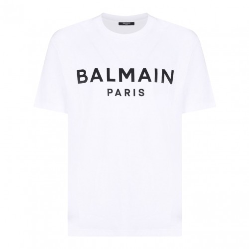 White Logo Print T-Shirt