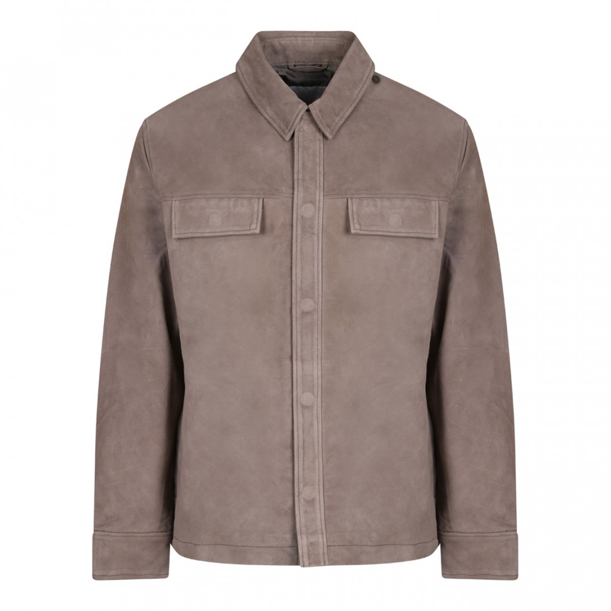 Taupe Flap Pocket Suede Jacket