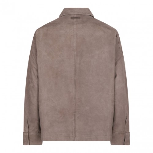 Taupe Flap Pocket Suede Jacket 2