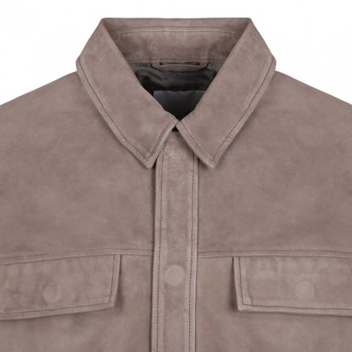 Taupe Flap Pocket Suede Jacket