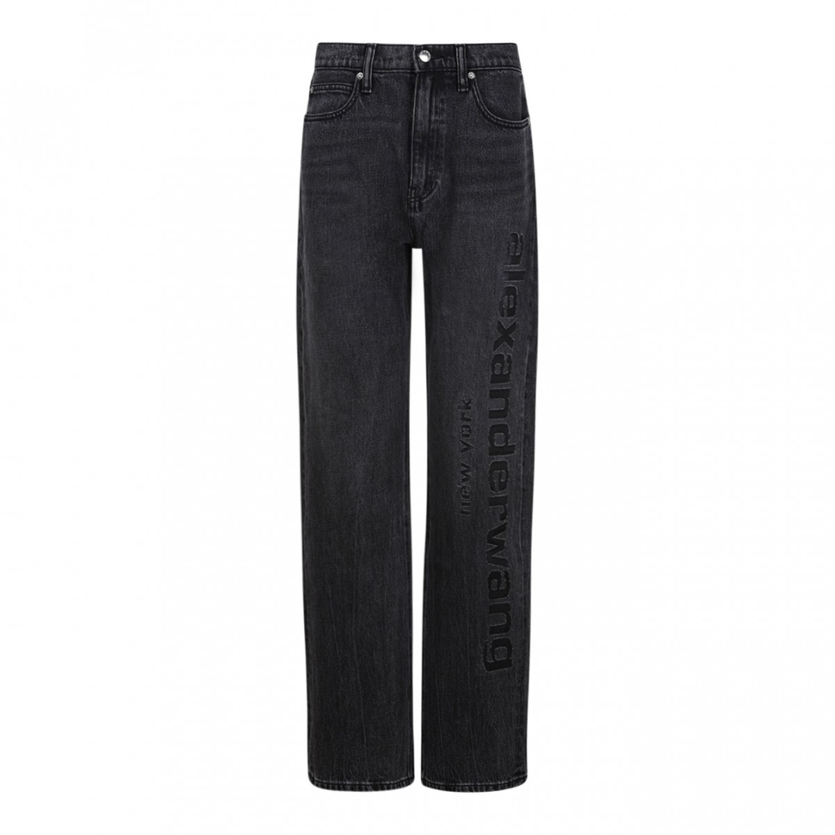 Dark Grey Logo-Detail Jeans