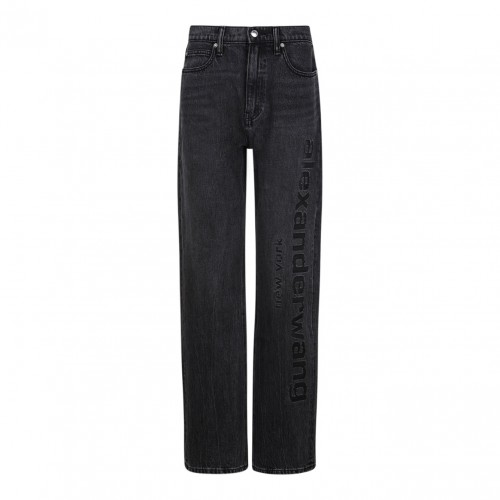 Dark Grey Logo-Detail Jeans