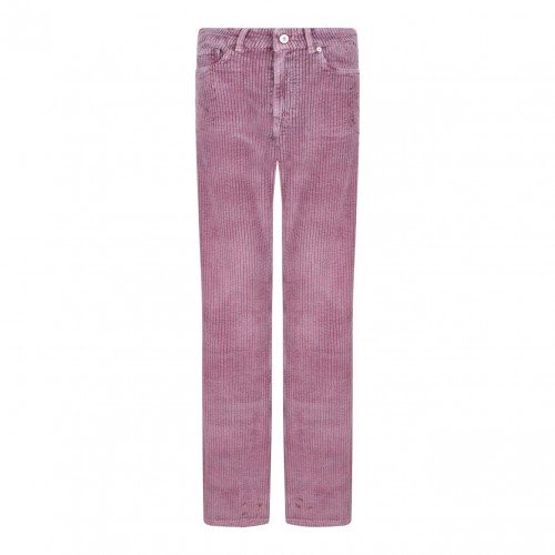 Rose Pink Corduroy Flared Trousers
