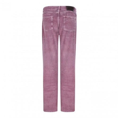 Rose Pink Corduroy Flared Trousers 2