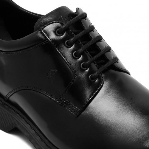 Black Highlights Leather Derby Shoes