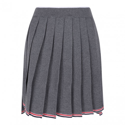Med Grey Full Needle Pleated Skirt