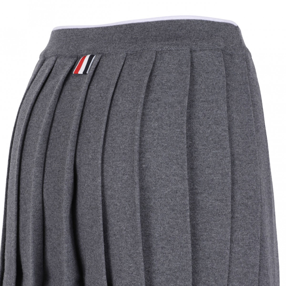 Med Grey Full Needle Pleated Skirt