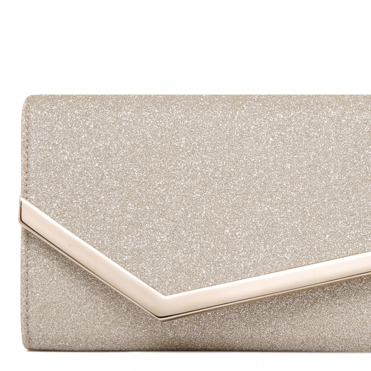 Platinum Ice Dusty Glitter Clutch Bag