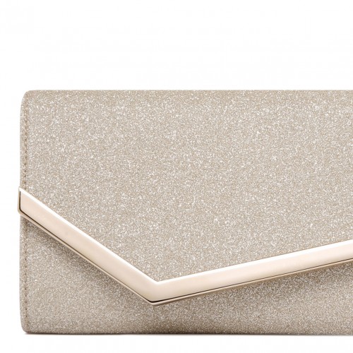 Platinum Ice Dusty Glitter Clutch Bag