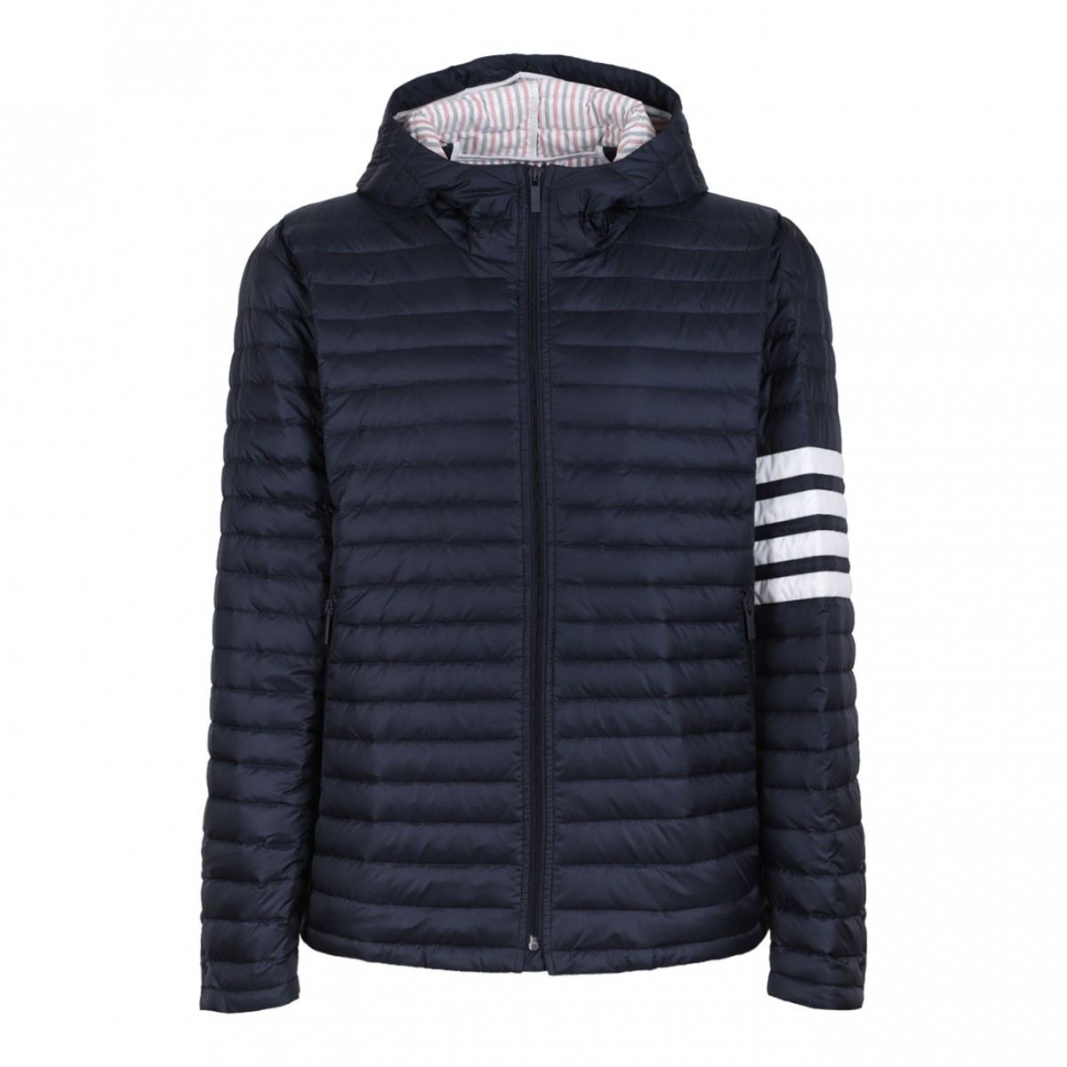 Navy Blue 4-Bar Stripe Padded Jacket