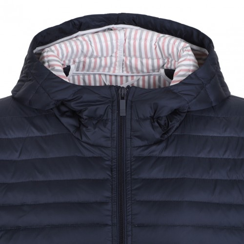 Navy Blue 4-Bar Stripe Padded Jacket