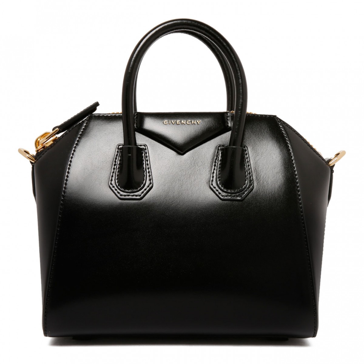 Black Antigona Mini Leather Shoulder Bag