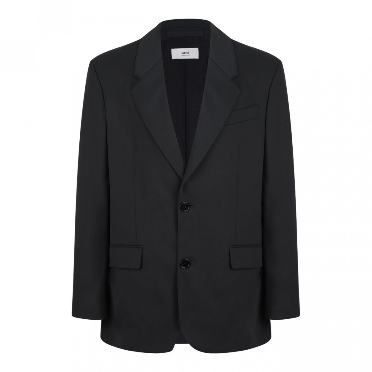 Black Single Breasted Wool Jacket