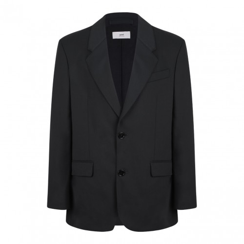 Black Single Breasted Wool Jacket