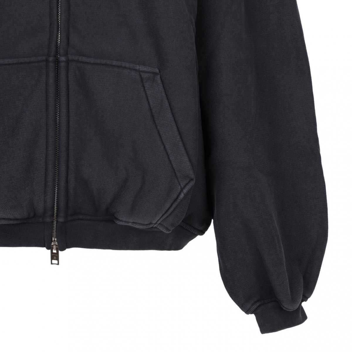 Washed Black Logo Print Hoodie