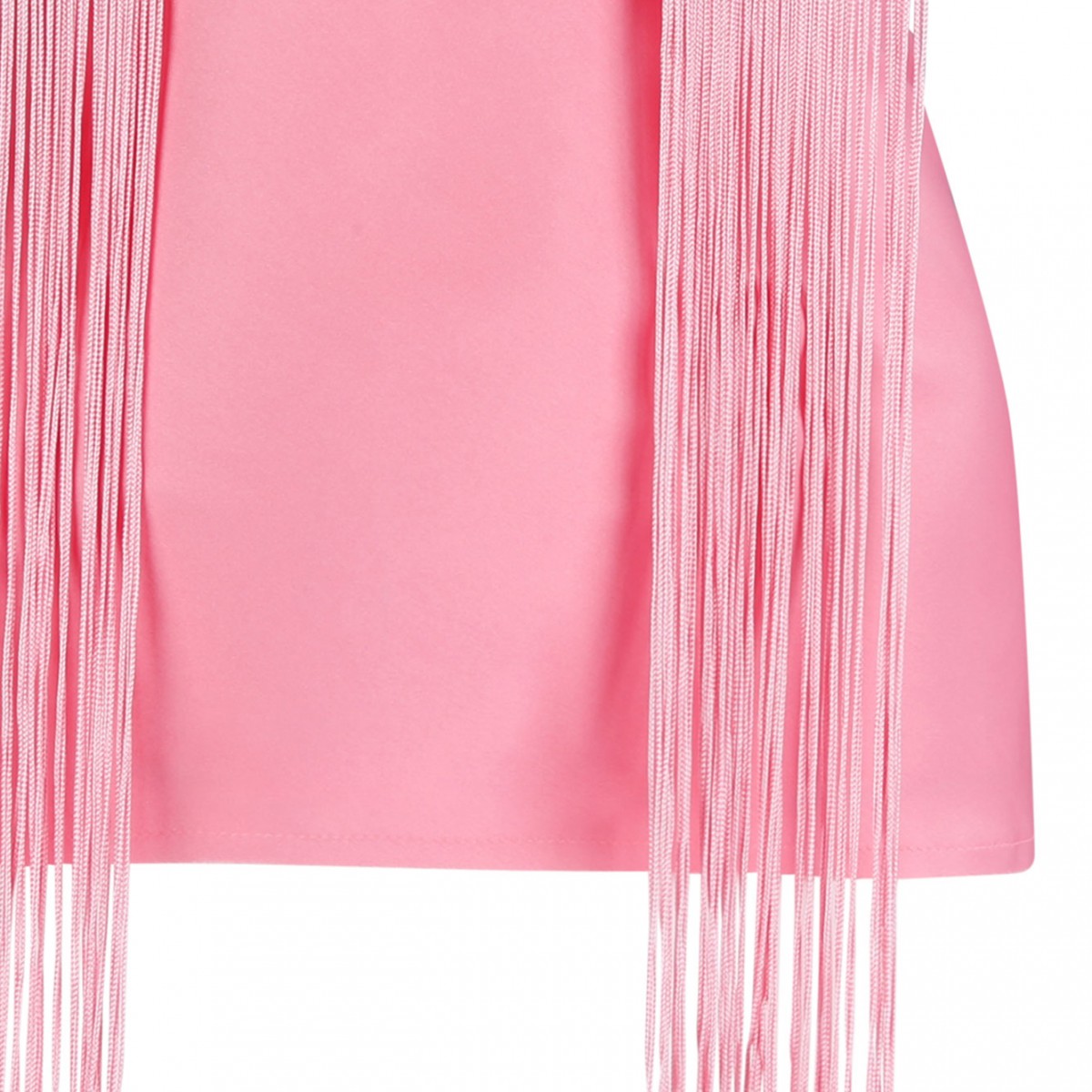 Pink Backless Fringed Satin Top