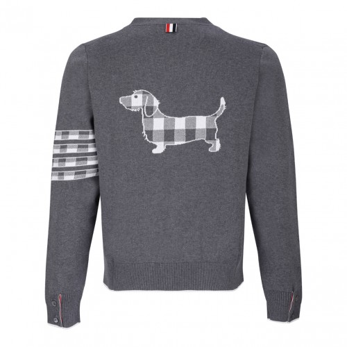 Medium Grey Hector Icon Jacquard Cardigan