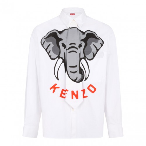 White Elephant Print Shirt