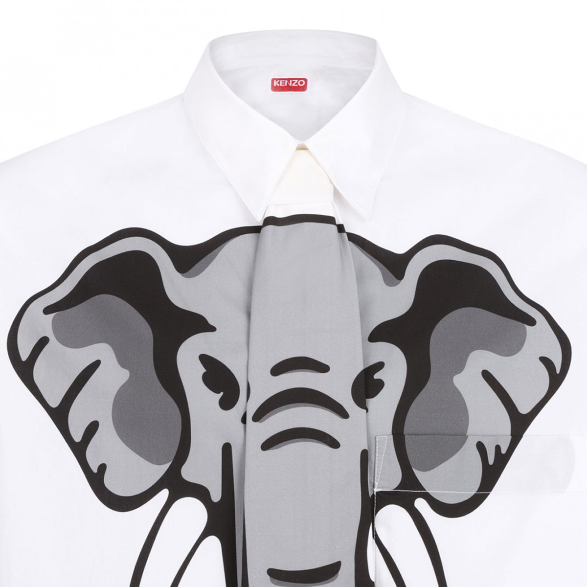 White Elephant Print Shirt