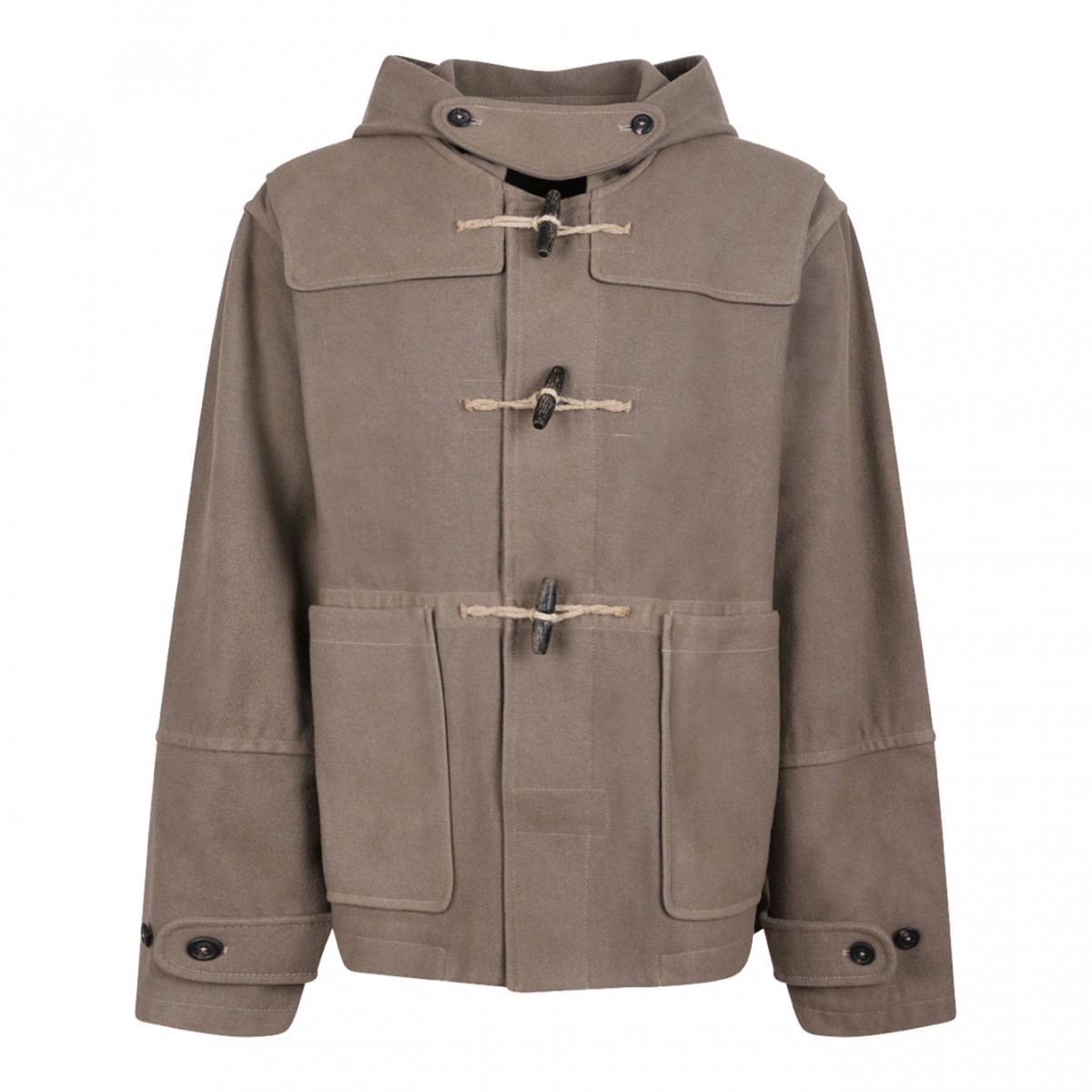 Light Brown Cropped Duffel Jacket