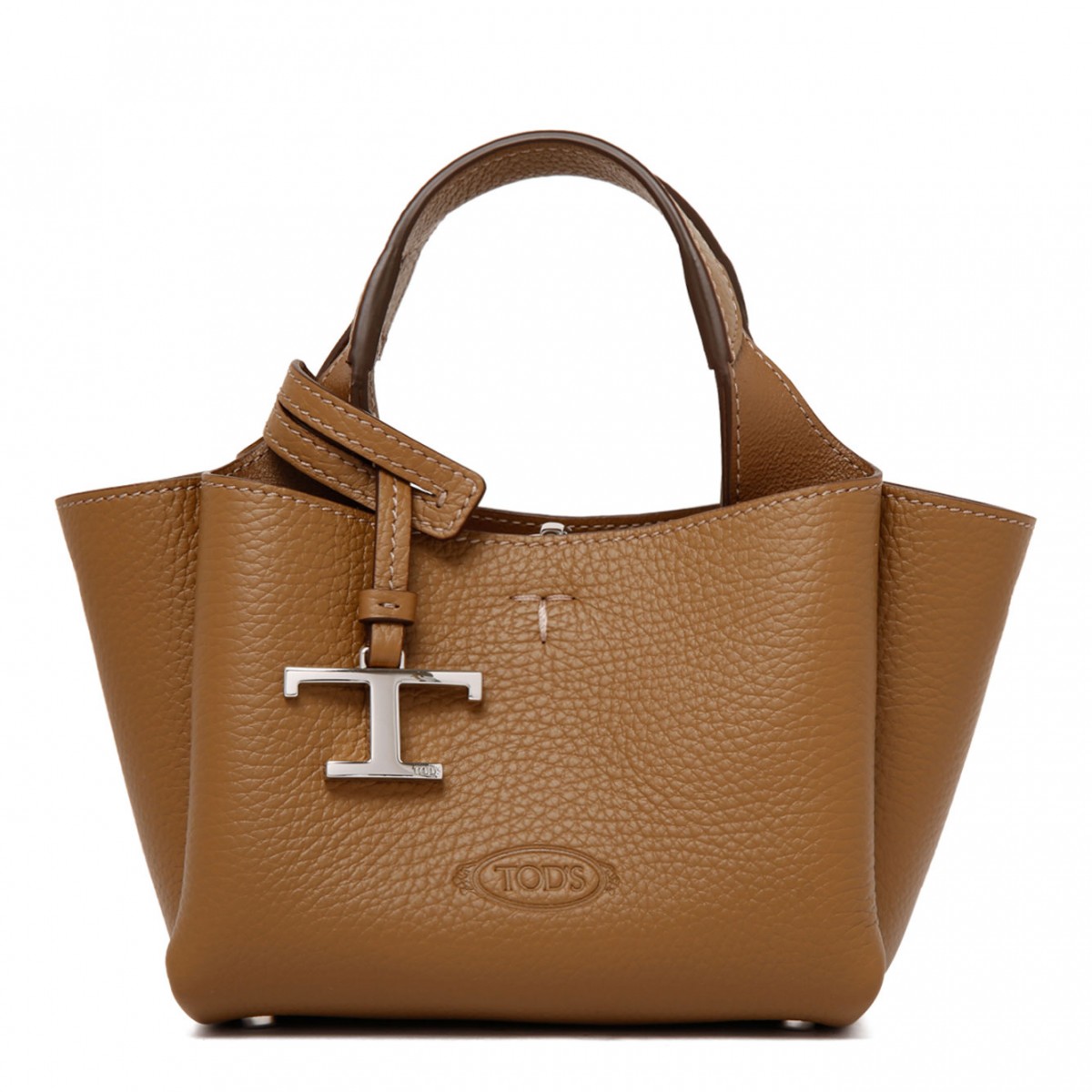 Light Brown Bag in Leather Micro