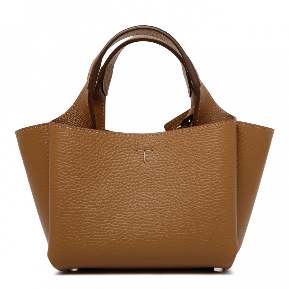 Light Brown Bag in Leather Micro