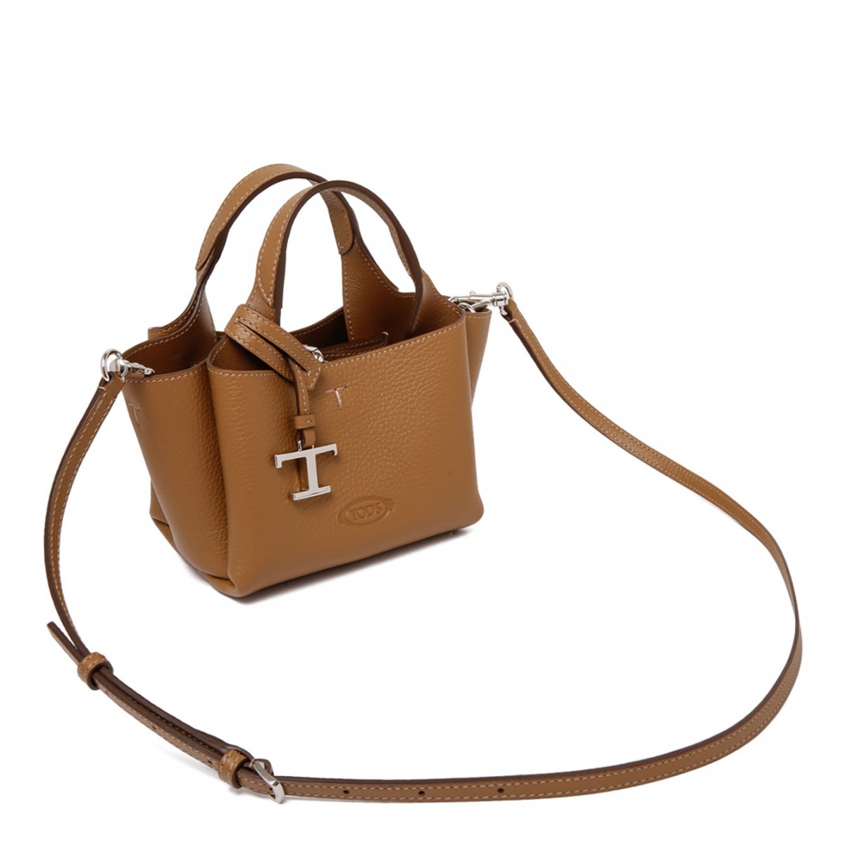 Light Brown Bag in Leather Micro