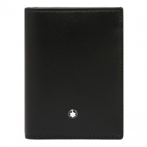 Black Mini Wallet With 4 Compartments