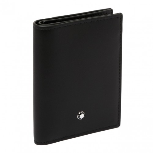 Black Mini Wallet With 4 Compartments