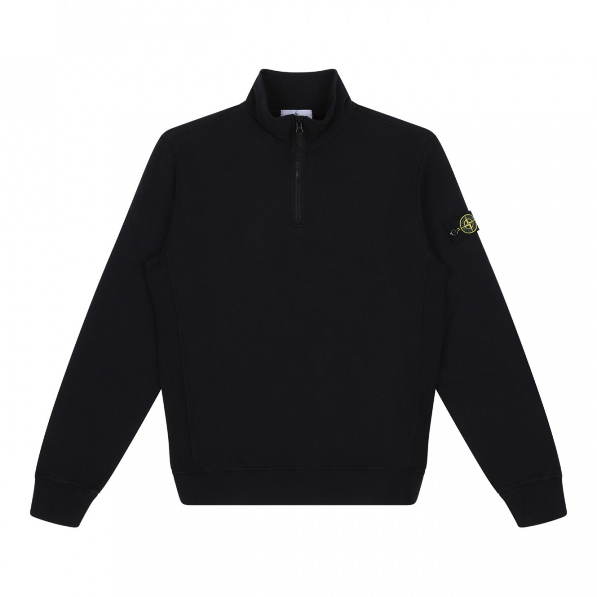 Black Compass-Patch Half-Zip Sweatshirt
