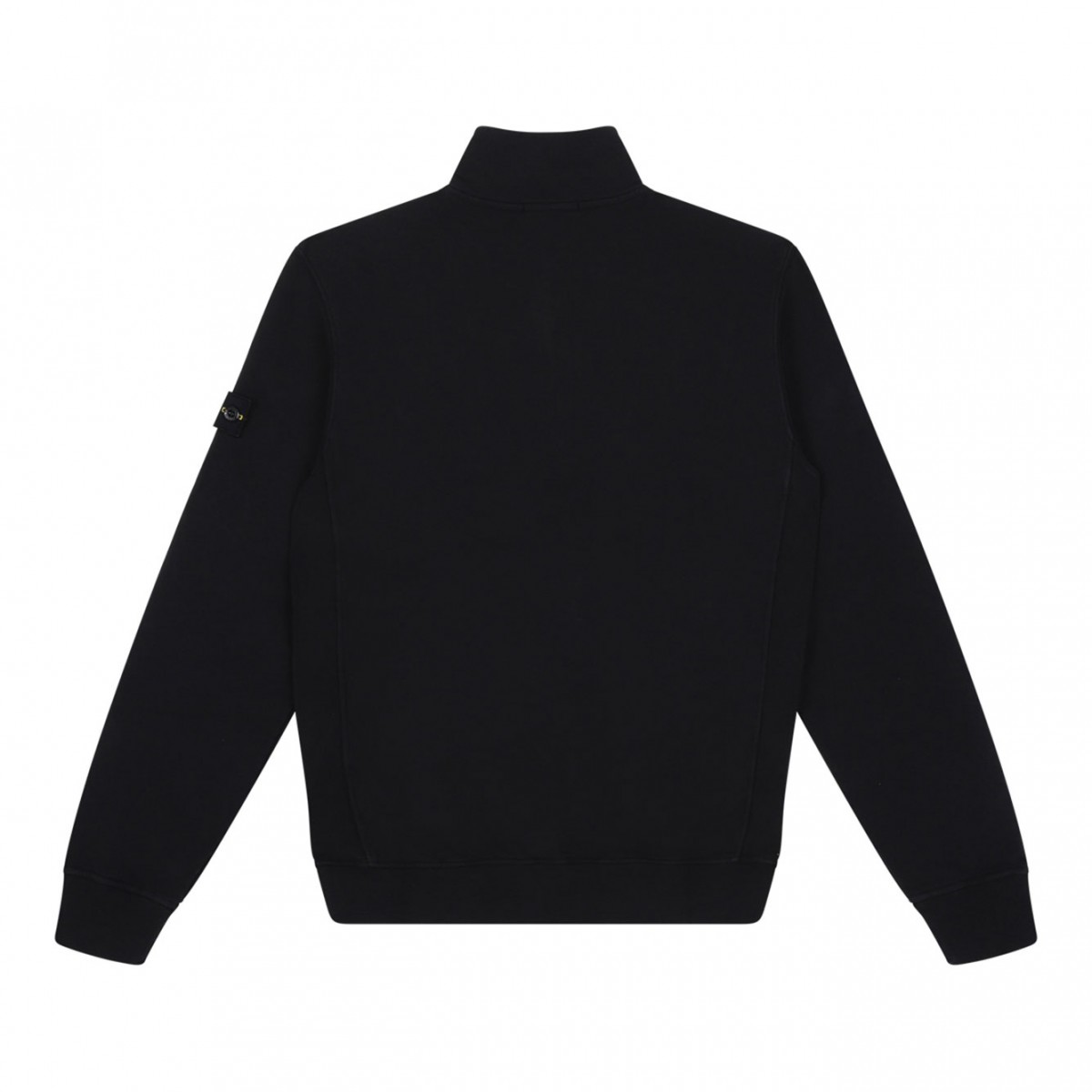 Black Compass-Patch Half-Zip Sweatshirt