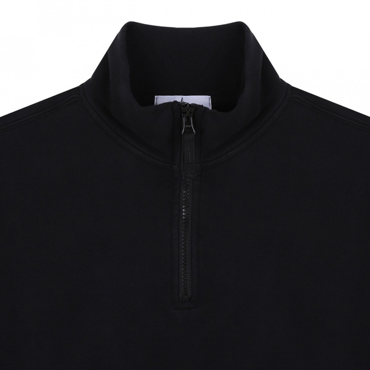 Black Compass-Patch Half-Zip Sweatshirt