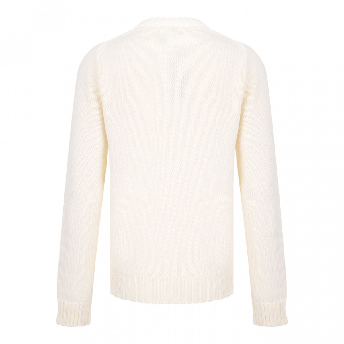 Cream White Flag-Intarsia Jumper