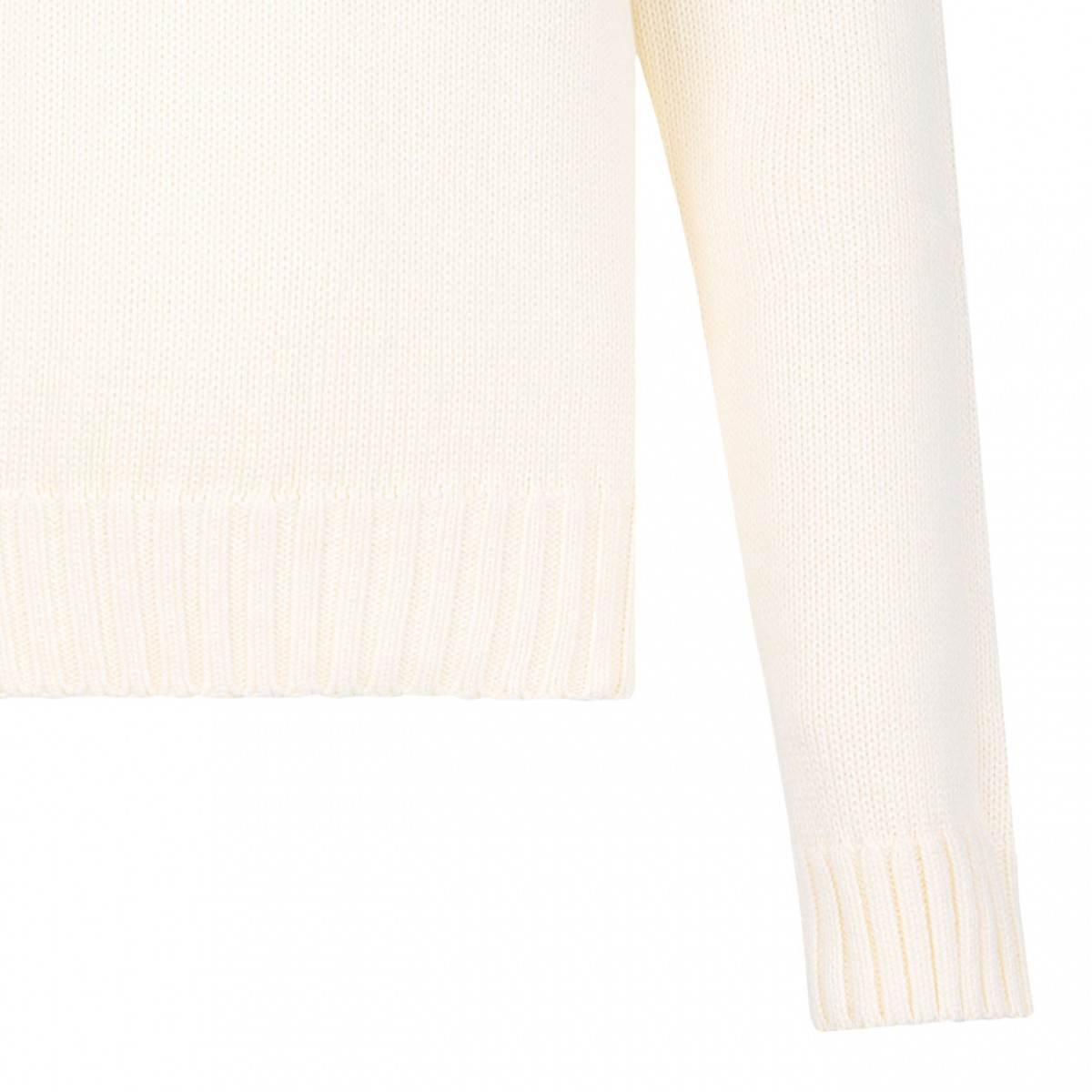 Cream White Flag-Intarsia Jumper