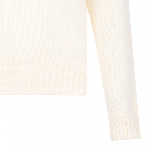 Cream White Flag-Intarsia Jumper
