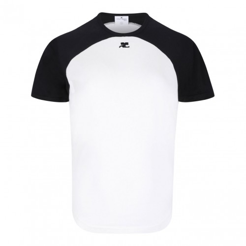 White and Black Circle Contrast T-Shirt