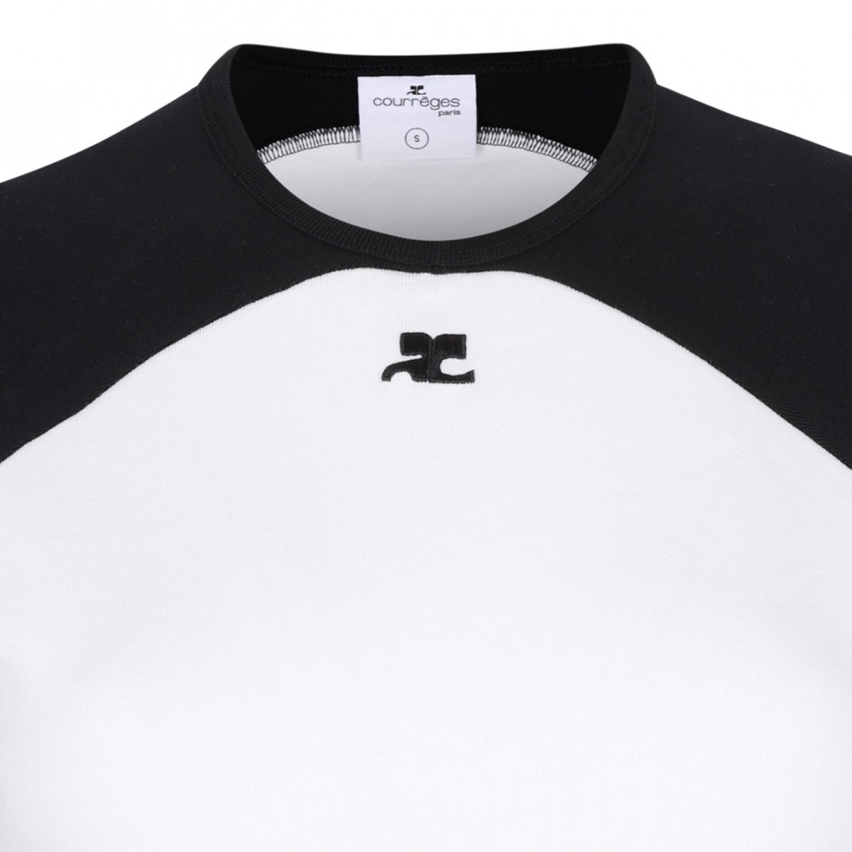 White and Black Circle Contrast T-Shirt