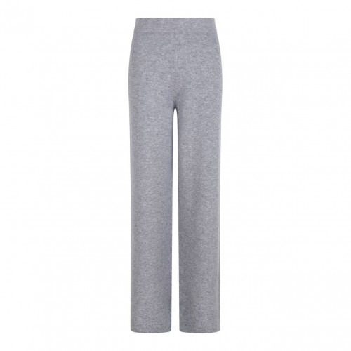 Grey Wide-Leg Knit Trousers