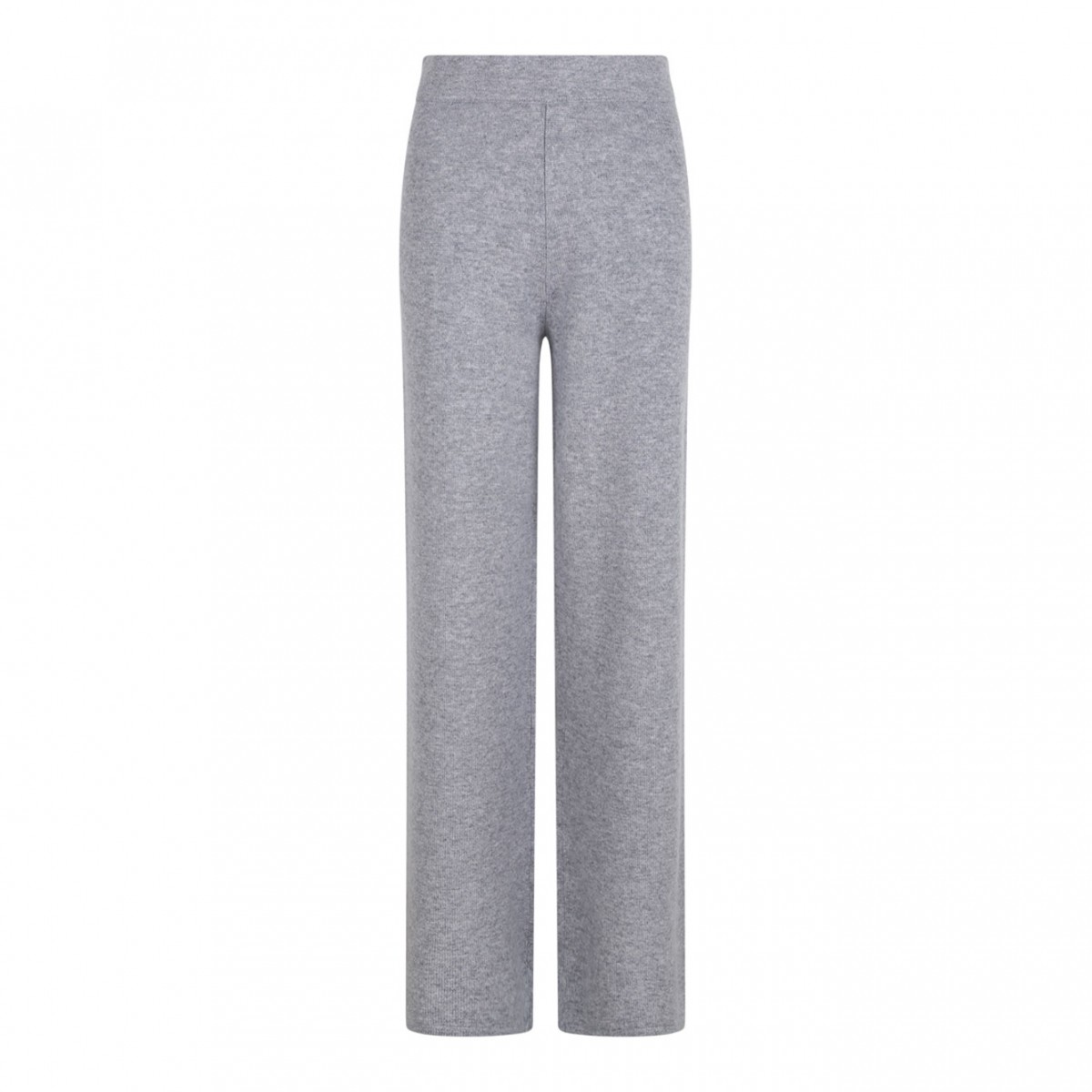 Grey Wide-Leg Knit Trousers