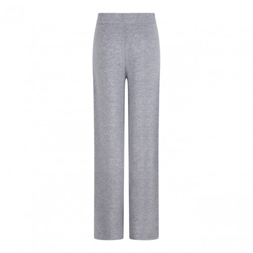 Grey Wide-Leg Knit Trousers