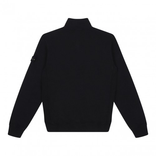 Black Compass-Patch Half-Zip Sweatshirt 2