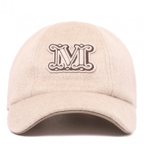 Beige Cashmere Baseball Cap