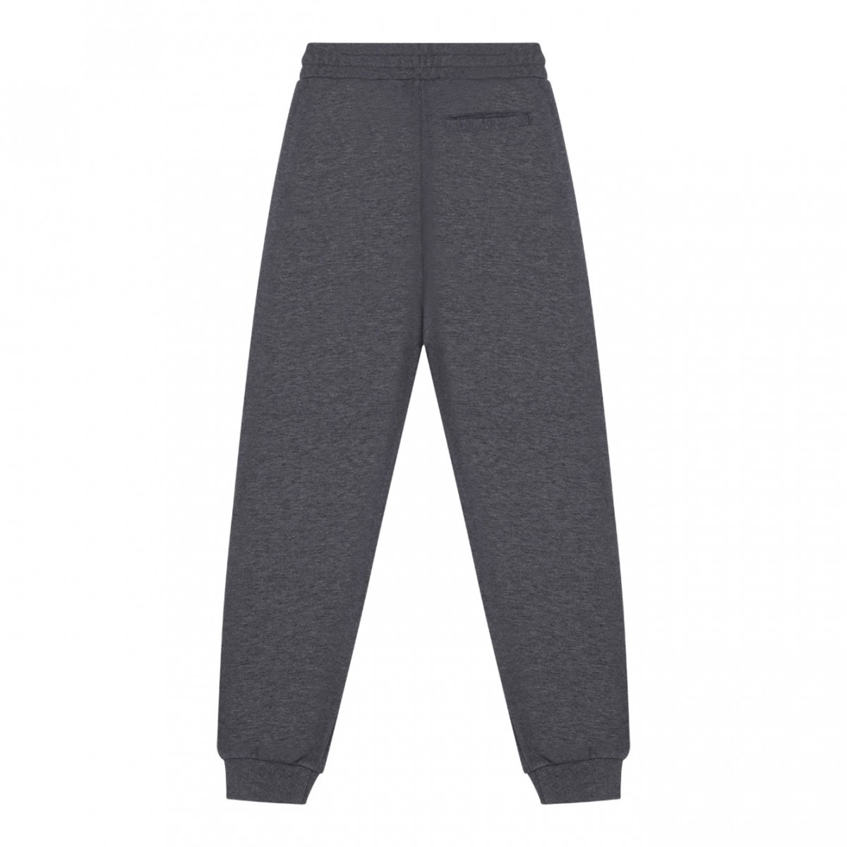 Melange Grey Embroidered Logo Trousers