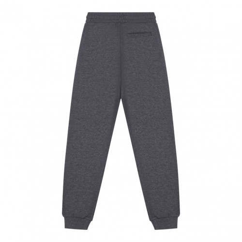 Melange Grey Embroidered Logo Trousers